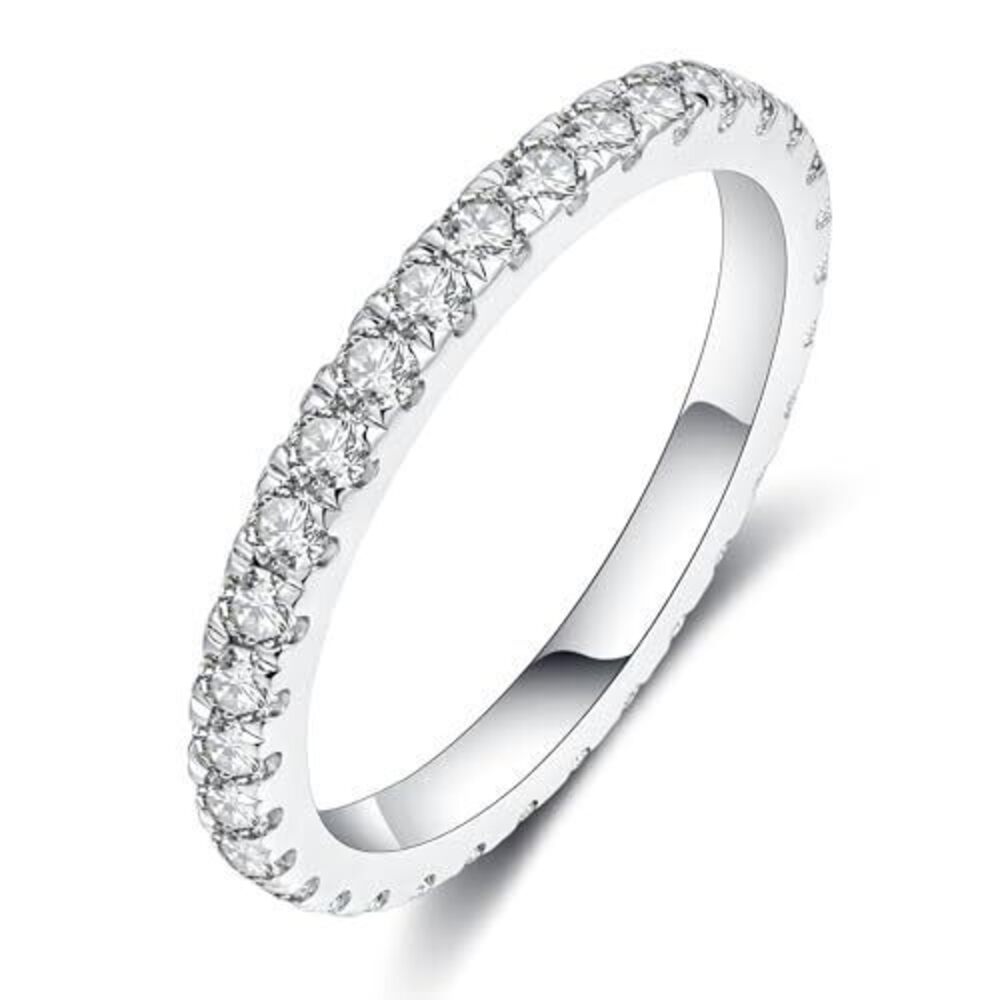 7865 Lab Grown Diamond Wedding Bands , 0.8 Carat Thin Eternity Anniversary